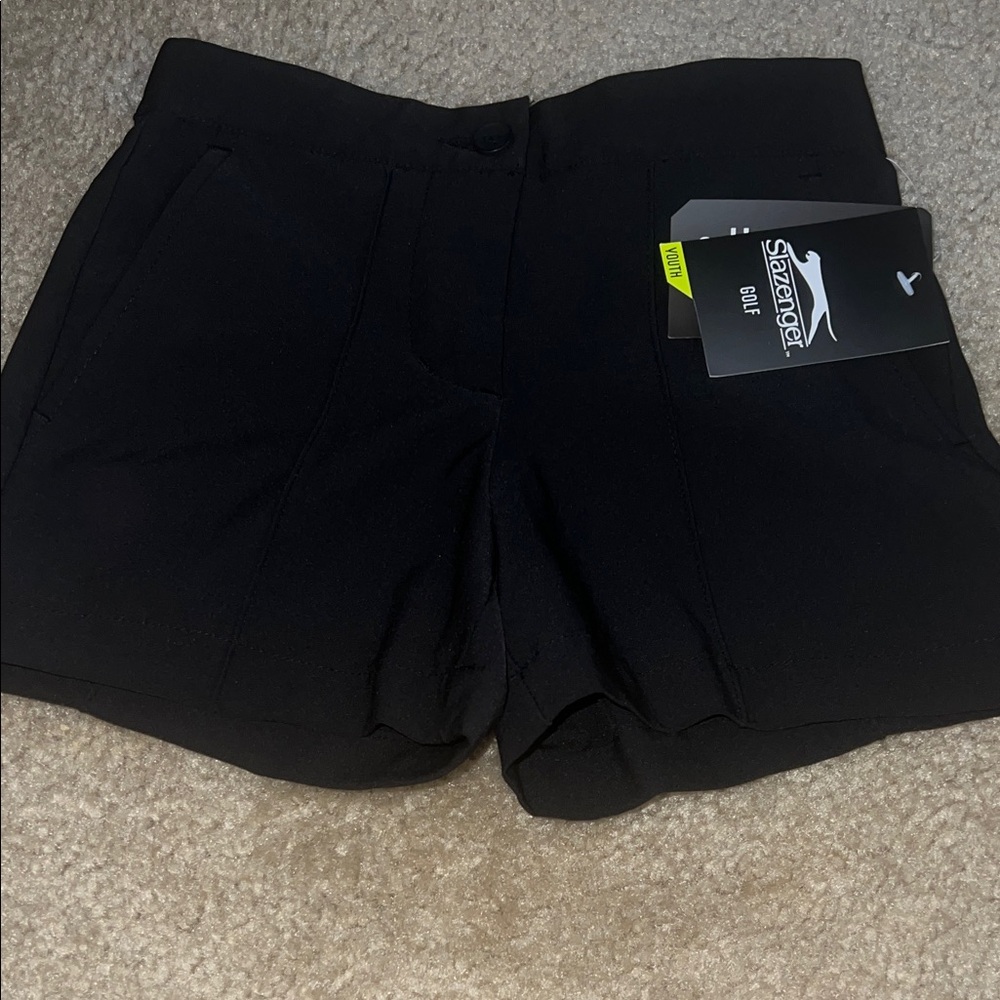 NWT! Slazenger girls  Black golf Shorts